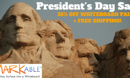 President’s Day Sale. 25% Off + Free Shipping on Whiteboard Paint!