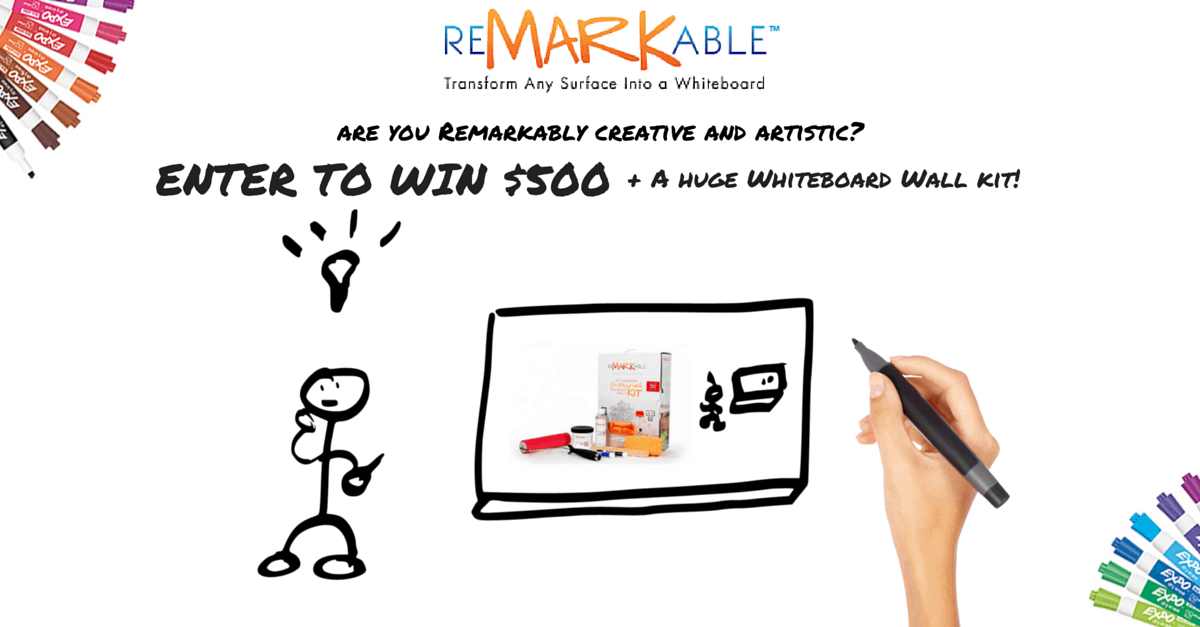 Win $500 and a 200 Square Foot Whiteboard Wall in the ReMARKable Whiteboard Doodle Art Contest!