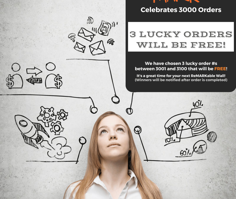 ReMARKable Celebrates 3000 Orders in 2016! (3 Lucky Winners Will Get FREE Whiteboard Paint)
