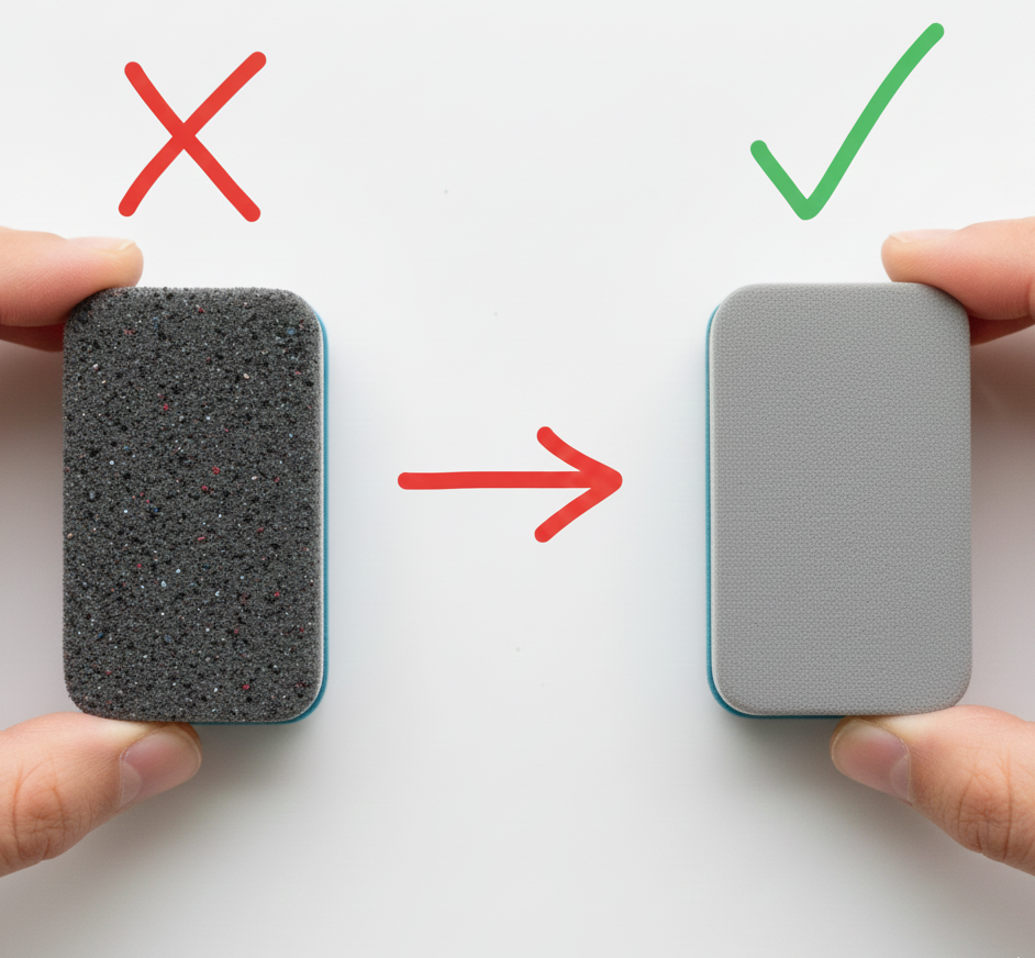 dirty to clean whiteboard eraser