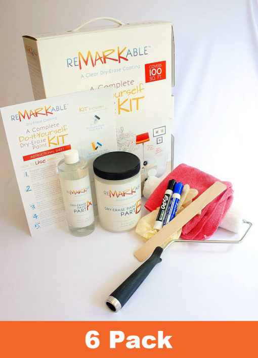 Dry Erase Paint 6 Pack 100 Square Foot Kits from ReMARKable