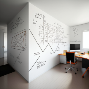Modern sparse office two dry erase wall calendar