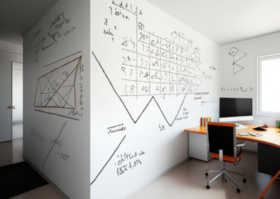 Modern sparse office two dry erase wall calendar