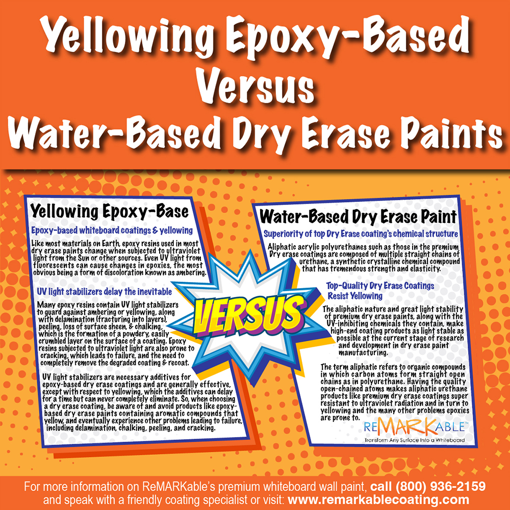 Yellowing Epoxy Based vs. Water Based Dry Erase Paints