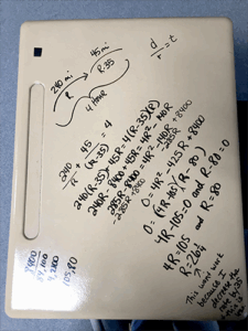 A newly finished white board paint surface submitted by Kristi Gruber from Minnesota with her review of ReMARKable whiteboard paint