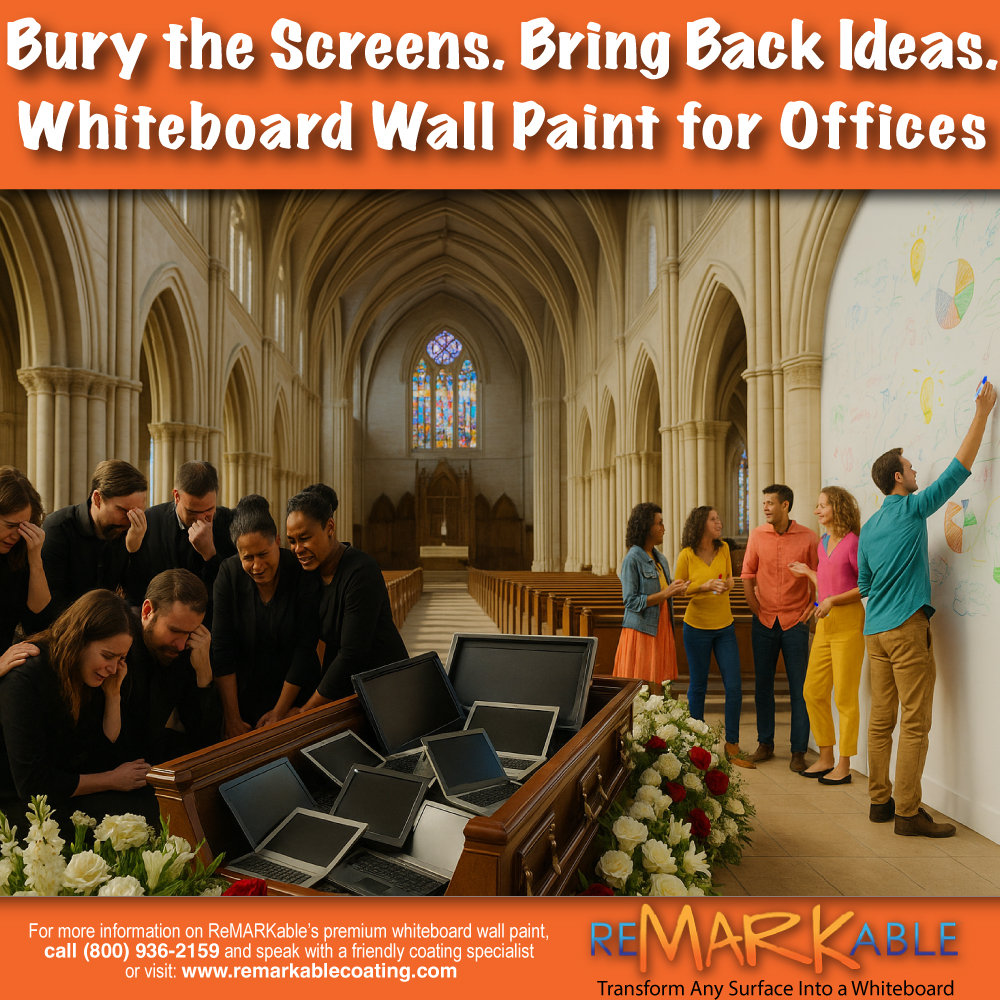 Bury the Screens and Bring Back Ideas with Whiteboard Wall Paint for Offices