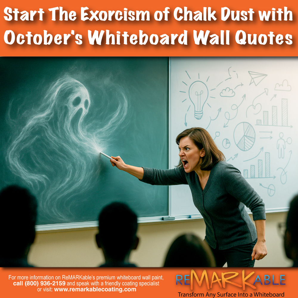 Start the Exorcism of Chalk Dust with October’s Whiteboard Wall Quotes