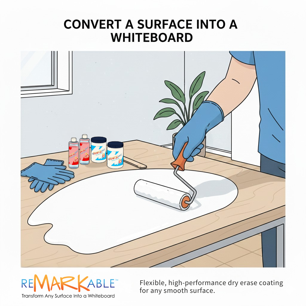 Convert an Existing Smooth Surface into a Whiteboard Panel Using ReMARKable