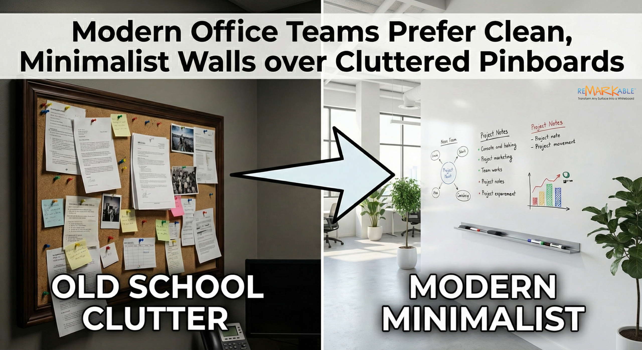 Modern Office Teams Prefer Clean, Minimalist Walls over Cluttered Pinboards