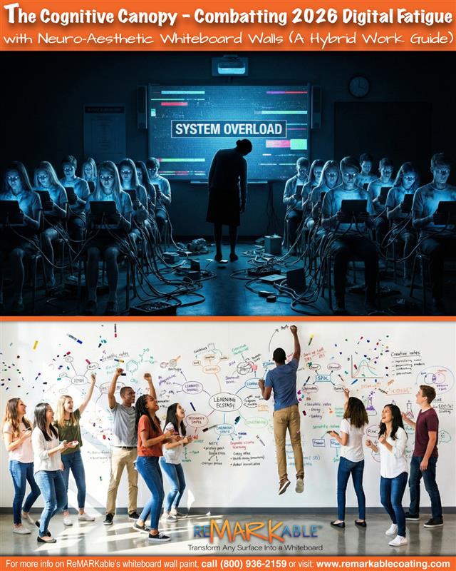 The Cognitive Canopy: Combating 2026 Digital Fatigue with Neuro-Aesthetic Whiteboard Walls (A Hybrid Work Guide)
