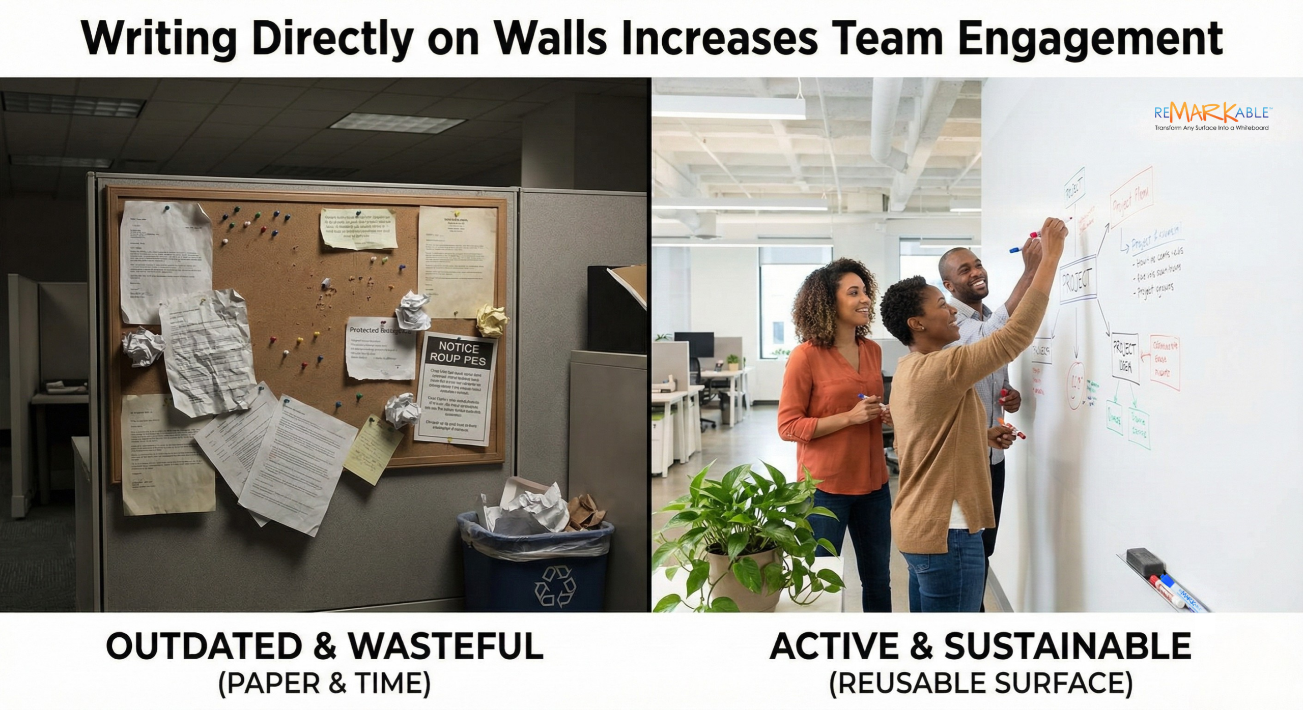 Writing Directly on Walls Increases Team Engagement