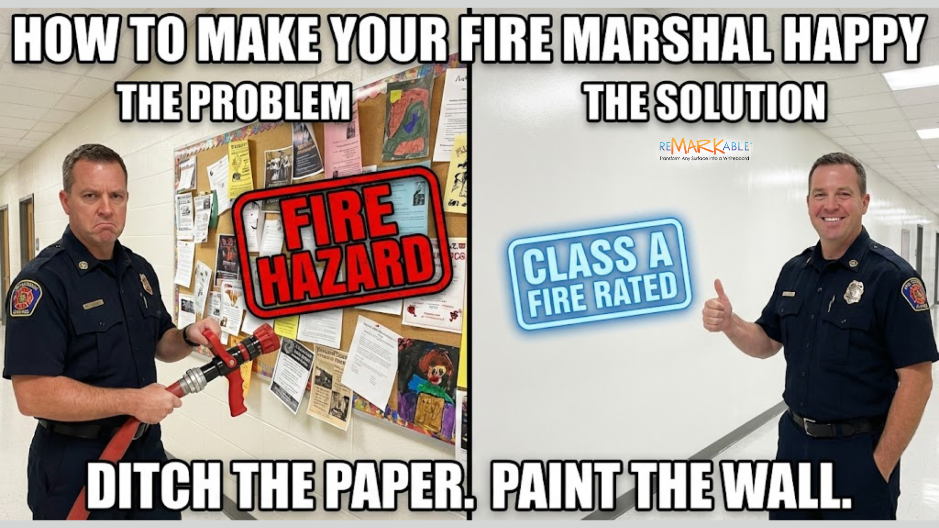 Fire Code and Safety Why Dry Erase Paint Beats Bulletin Boards