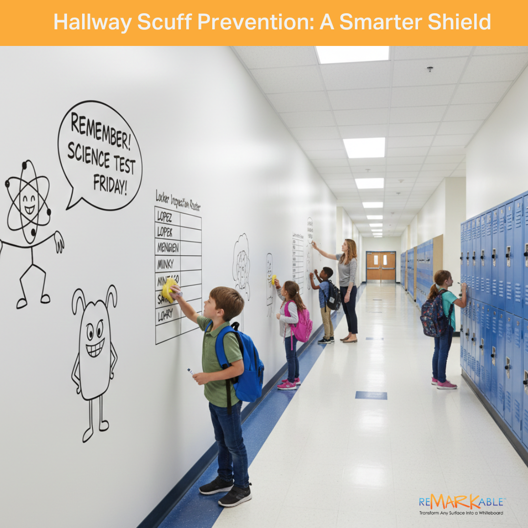 Hallway Scuff Prevention with whiteboard paint