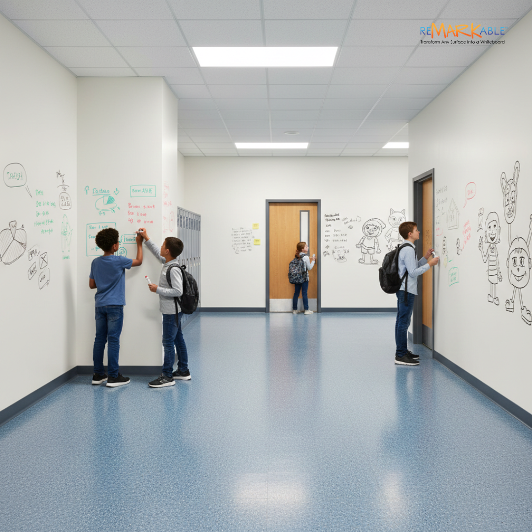 Making Use of “Dead Space” in Buildings with Whiteboard Wall