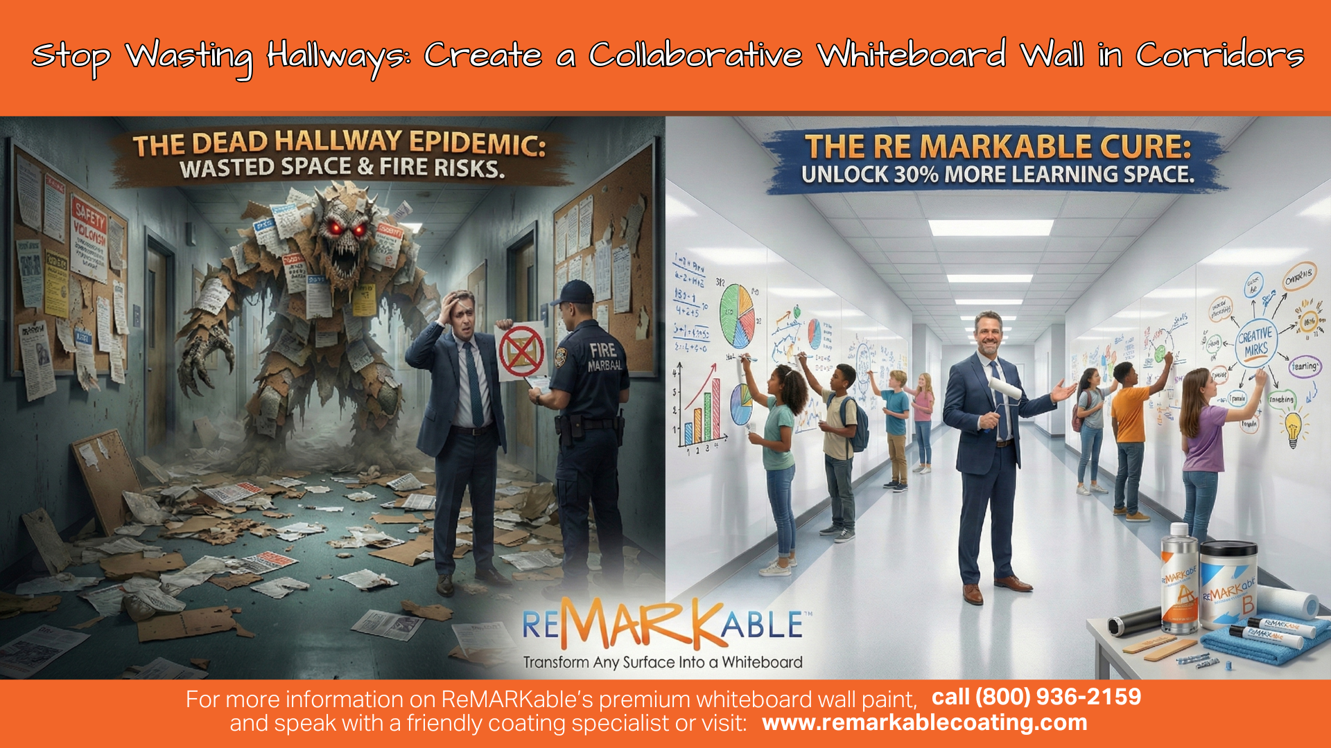 Stop Wasting Hallways How to Create a Collaborative Whiteboard Wall in Corridors (1)
