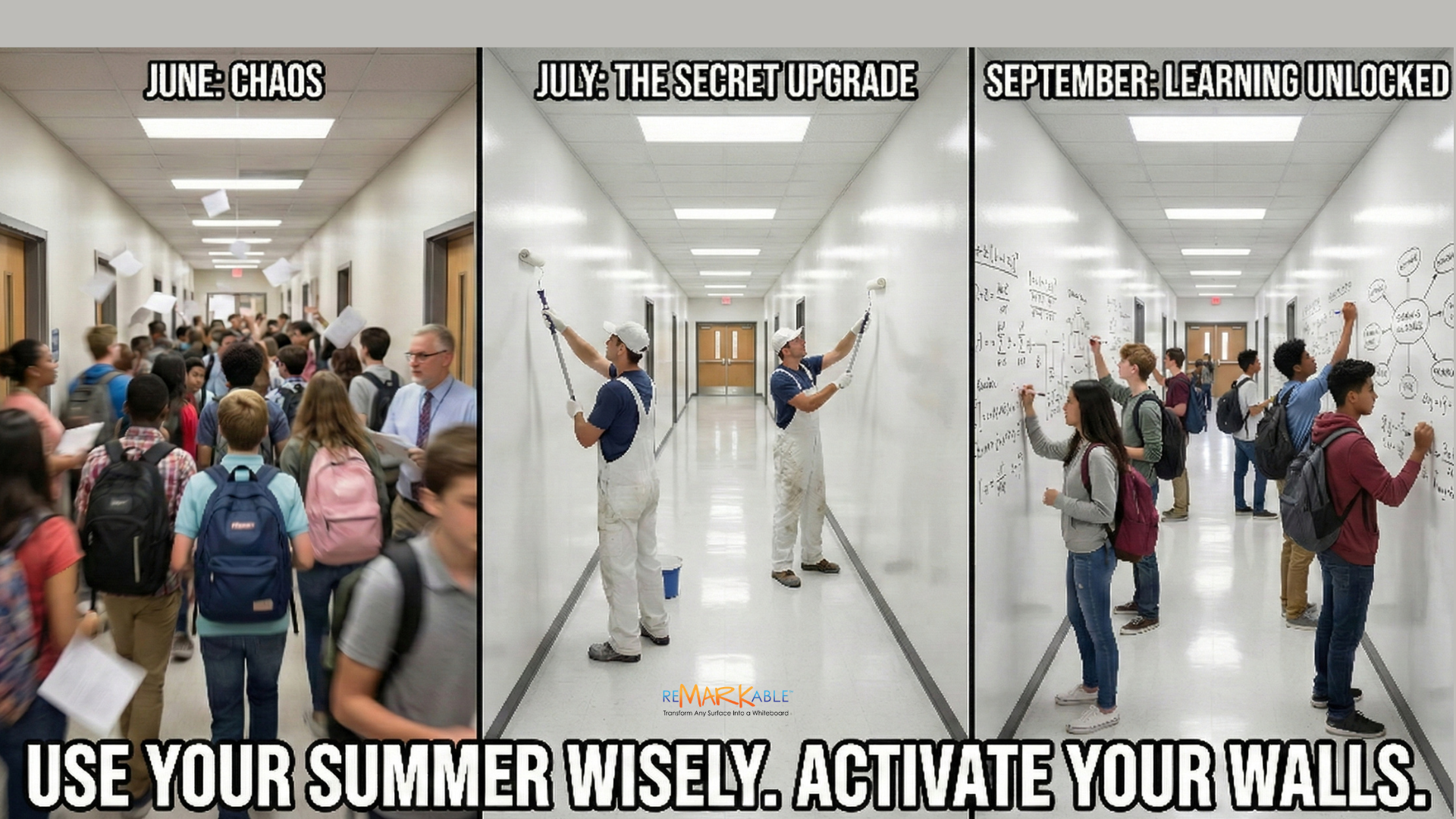 School Hallway Whiteboard Walls