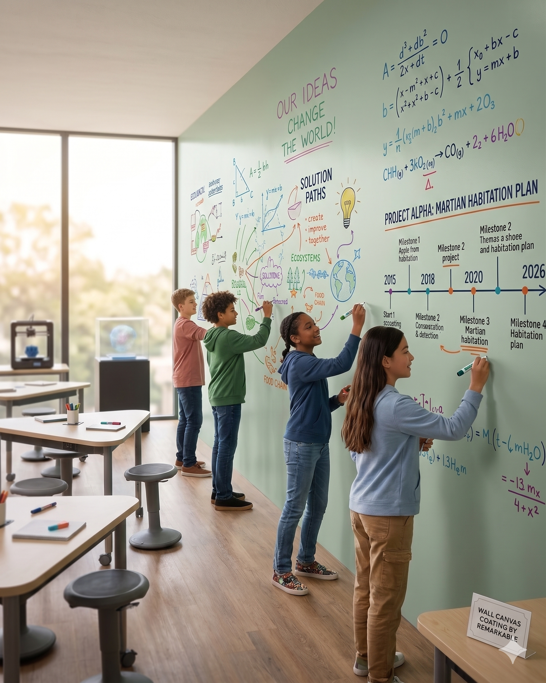 whiteboard walls for school