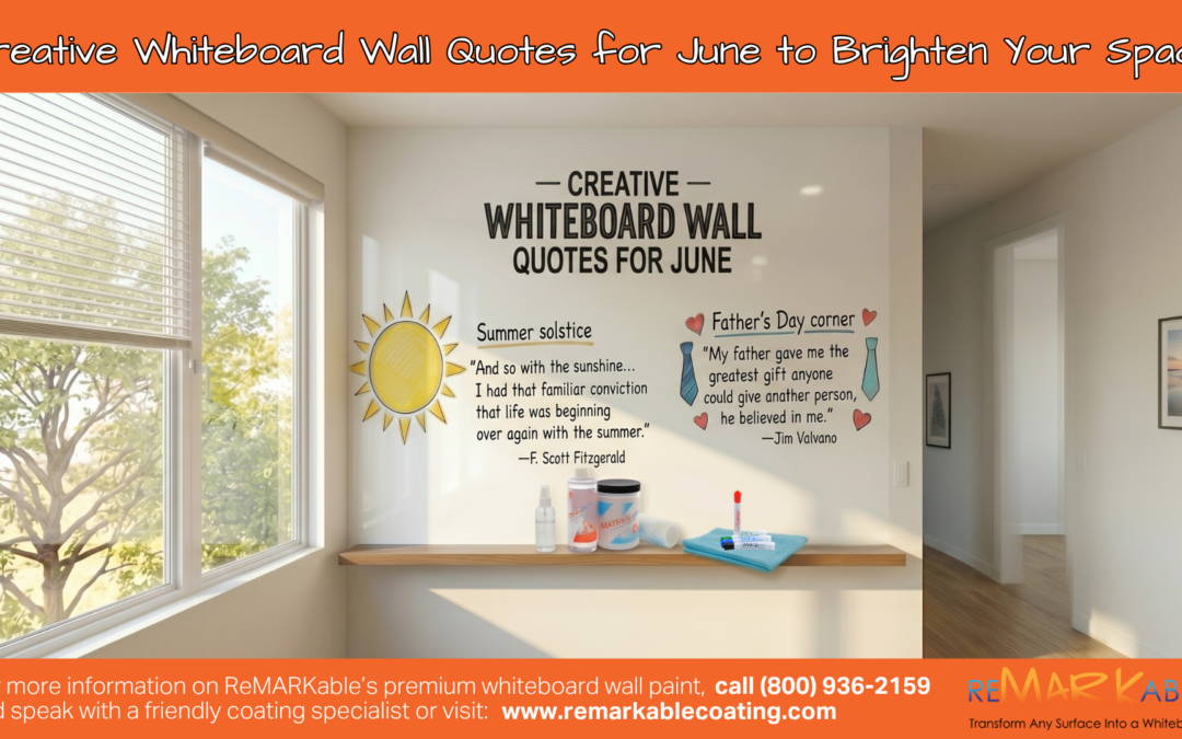 Creative Whiteboard Wall Quotes for June to Brighten Your Space