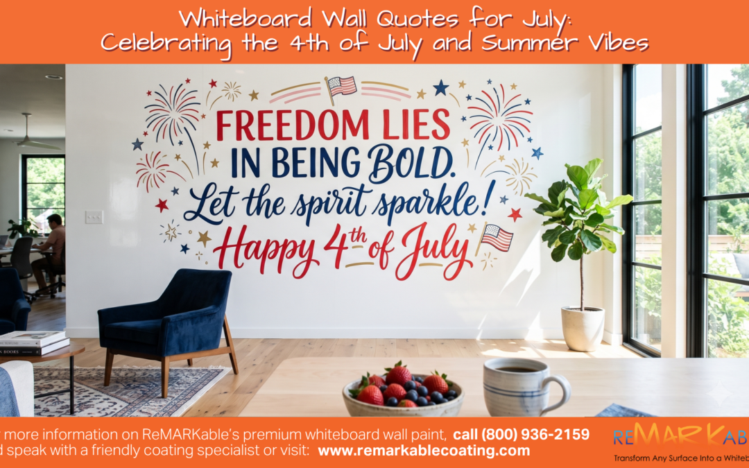 Whiteboard Wall Quotes for July: Celebrating the 4th of July and Summer Vibes