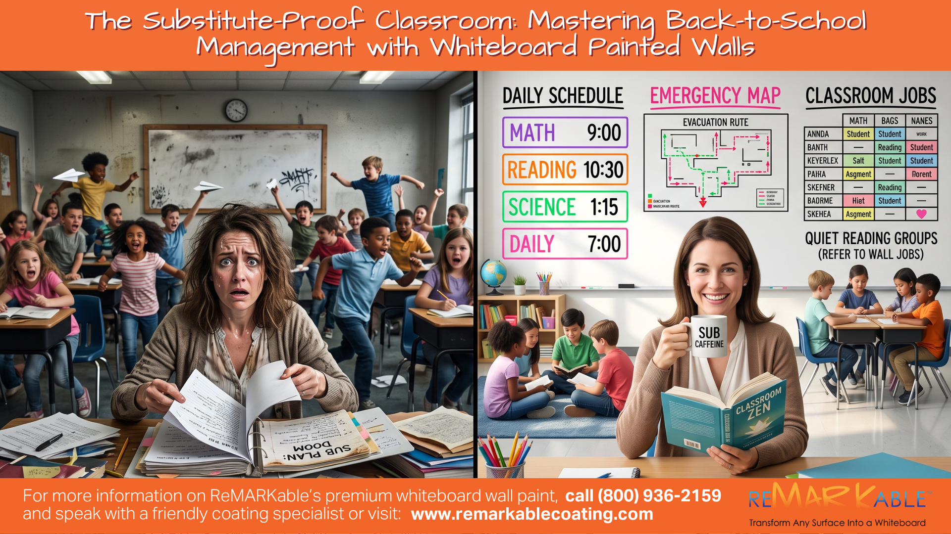 The Substitute-Proof Classroom Mastering Back-to-School Management with Whiteboard Painted Walls