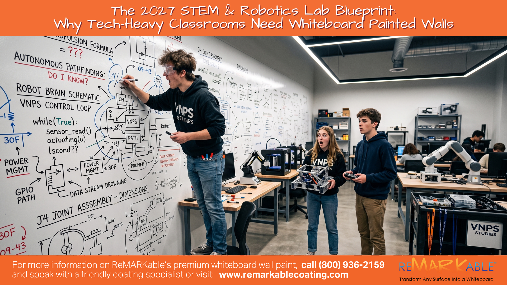 The 2027 STEM & Robotics Lab Blueprint Why Tech-Heavy Classrooms Need Whiteboard Painted Walls
